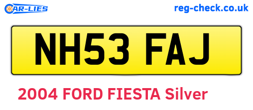 NH53FAJ are the vehicle registration plates.