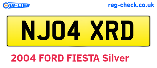 NJ04XRD are the vehicle registration plates.