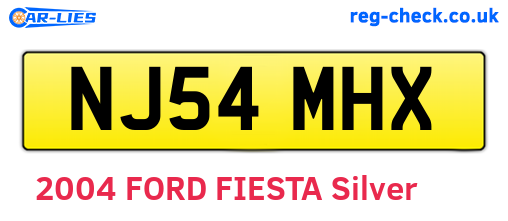 NJ54MHX are the vehicle registration plates.