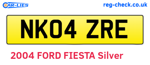 NK04ZRE are the vehicle registration plates.