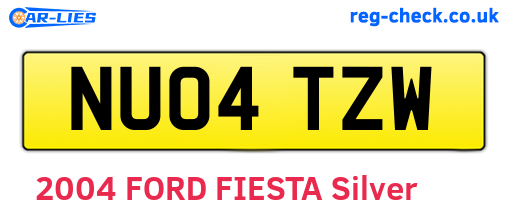 NU04TZW are the vehicle registration plates.