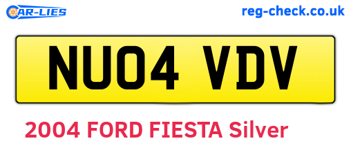 NU04VDV are the vehicle registration plates.