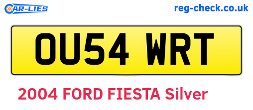 OU54WRT are the vehicle registration plates.