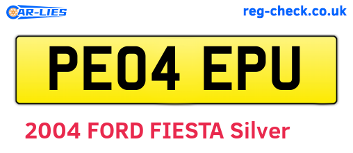 PE04EPU are the vehicle registration plates.