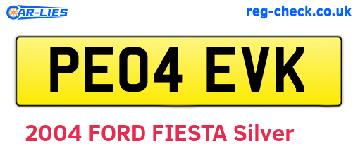 PE04EVK are the vehicle registration plates.