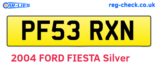 PF53RXN are the vehicle registration plates.