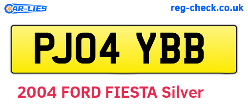 PJ04YBB are the vehicle registration plates.