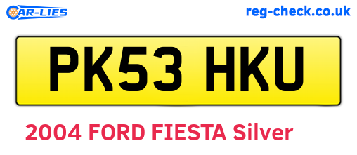 PK53HKU are the vehicle registration plates.
