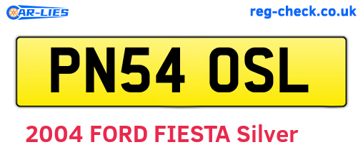PN54OSL are the vehicle registration plates.