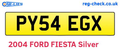 PY54EGX are the vehicle registration plates.