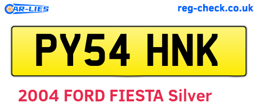 PY54HNK are the vehicle registration plates.