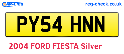 PY54HNN are the vehicle registration plates.