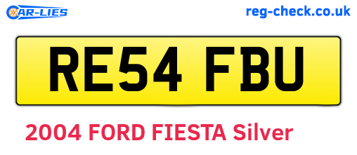 RE54FBU are the vehicle registration plates.