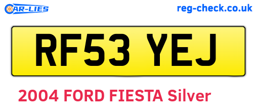 RF53YEJ are the vehicle registration plates.