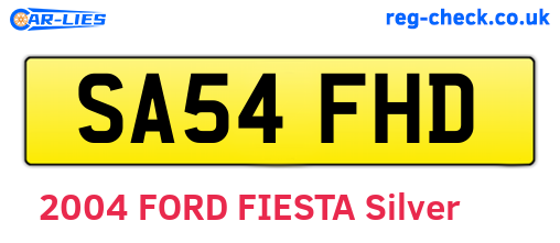 SA54FHD are the vehicle registration plates.