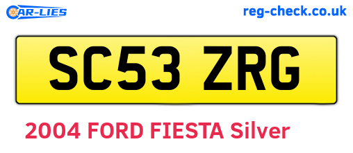 SC53ZRG are the vehicle registration plates.