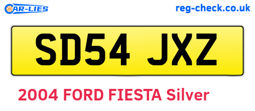 SD54JXZ are the vehicle registration plates.