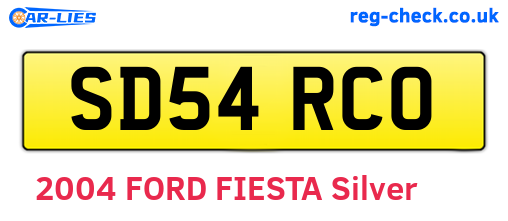 SD54RCO are the vehicle registration plates.