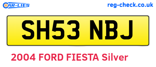 SH53NBJ are the vehicle registration plates.