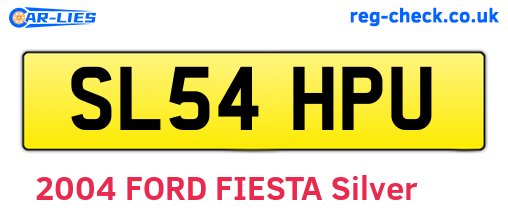 SL54HPU are the vehicle registration plates.