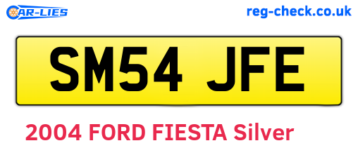 SM54JFE are the vehicle registration plates.