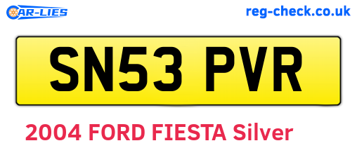 SN53PVR are the vehicle registration plates.