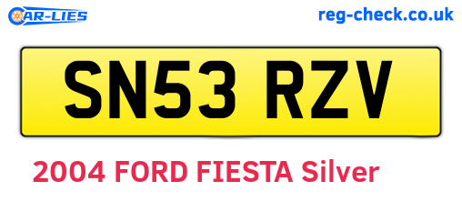 SN53RZV are the vehicle registration plates.