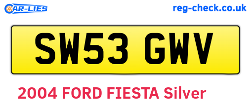 SW53GWV are the vehicle registration plates.