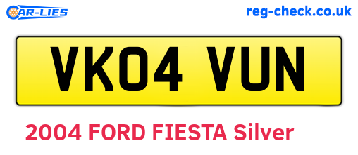 VK04VUN are the vehicle registration plates.
