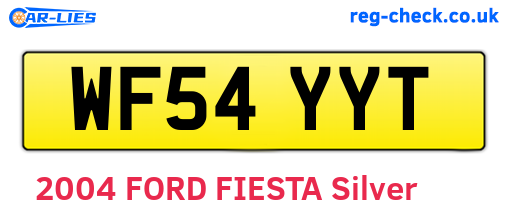 WF54YYT are the vehicle registration plates.