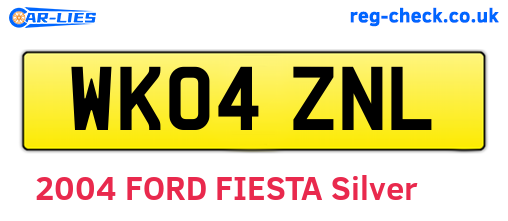WK04ZNL are the vehicle registration plates.