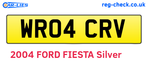 WR04CRV are the vehicle registration plates.