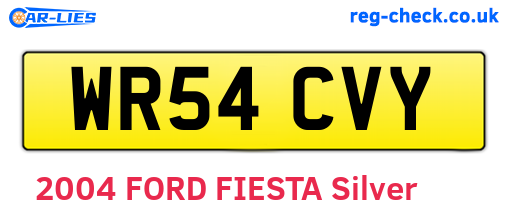 WR54CVY are the vehicle registration plates.