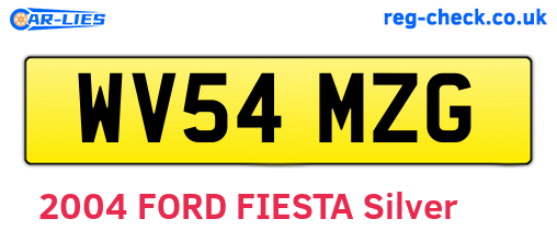 WV54MZG are the vehicle registration plates.