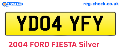 YD04YFY are the vehicle registration plates.