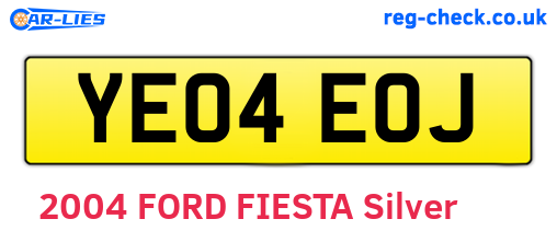 YE04EOJ are the vehicle registration plates.