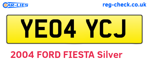 YE04YCJ are the vehicle registration plates.
