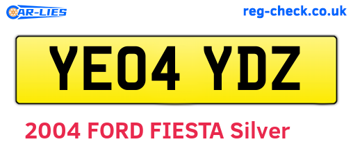YE04YDZ are the vehicle registration plates.