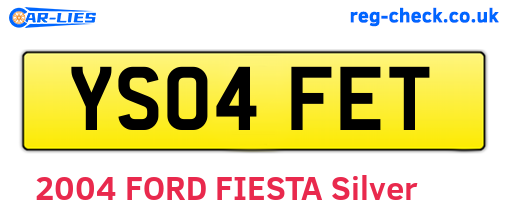 YS04FET are the vehicle registration plates.