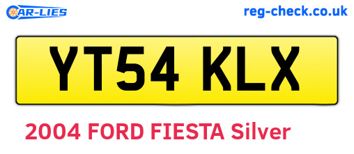 YT54KLX are the vehicle registration plates.