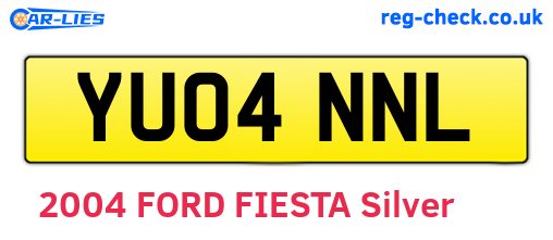 YU04NNL are the vehicle registration plates.