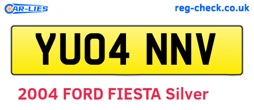 YU04NNV are the vehicle registration plates.