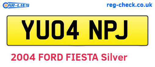YU04NPJ are the vehicle registration plates.