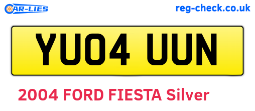 YU04UUN are the vehicle registration plates.