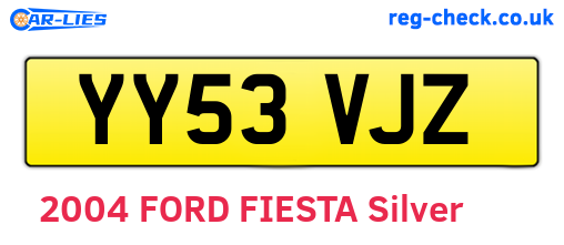 YY53VJZ are the vehicle registration plates.