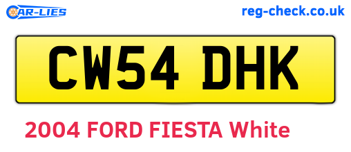 CW54DHK are the vehicle registration plates.