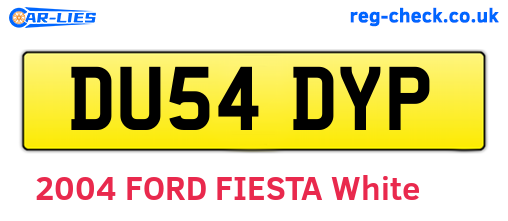 DU54DYP are the vehicle registration plates.