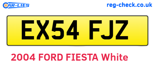 EX54FJZ are the vehicle registration plates.
