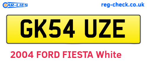 GK54UZE are the vehicle registration plates.