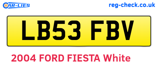 LB53FBV are the vehicle registration plates.